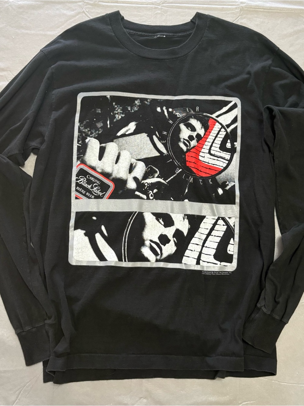 Vintage Novel Teez Carling Black Label long Sleeve Beer Tee